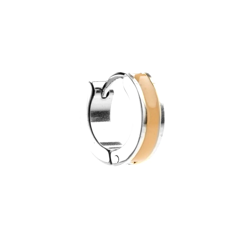 Borghetti Pharma Borghetti Pharma Stainless Steel Σκουλαρίκια Κρίκοι Ασημί-Μπεζ, 1 ζευγάρι
