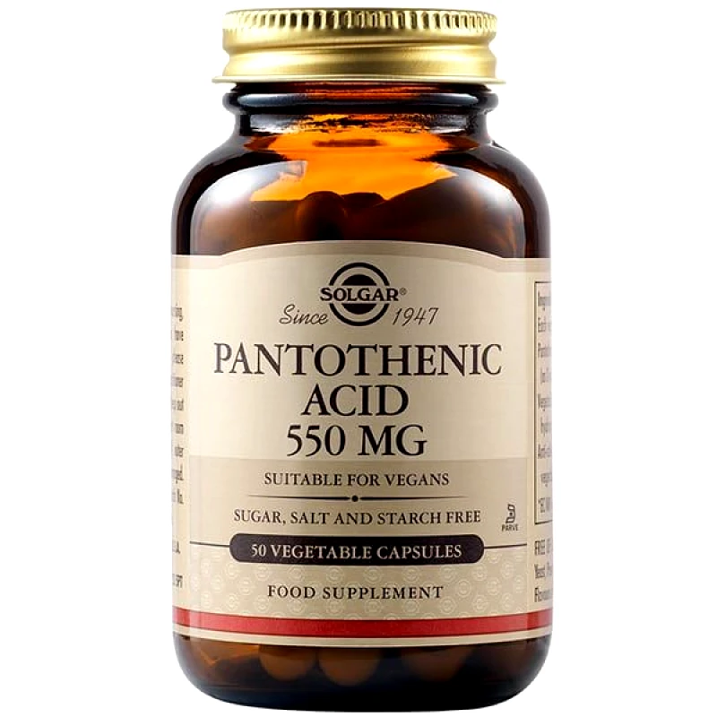 Solgar Solgar Pantothenic Acid 550mg 50 Φυτικές Κάψουλες