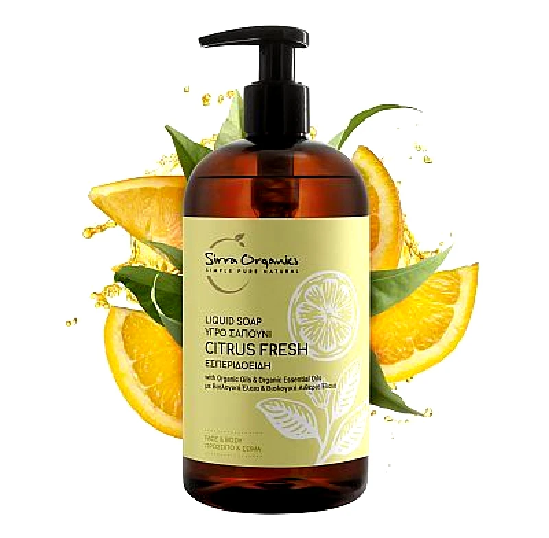 Sirra Organics Sirra Organics Υγρό Σαπούνι Πρόσωπο Σώμα Citrus Fresh 500ml