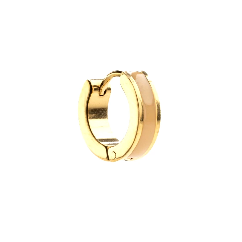 Borghetti Pharma Borghetti Pharma Stainless Steel Σκουλαρίκια Κρίκοι Χρυσό-Μπεζ, 1 ζευγάρι