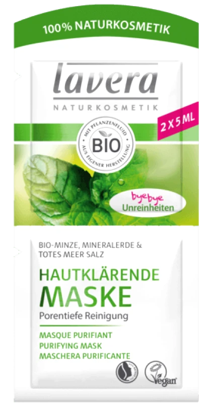 Lavera Lavera Facial Care Μάσκα Καθαρισμού Προσώπου Με Βιολογική Μέντα, Άργιλο Και Άλατα Από Τη Νεκρά Θάλασσα 10ml