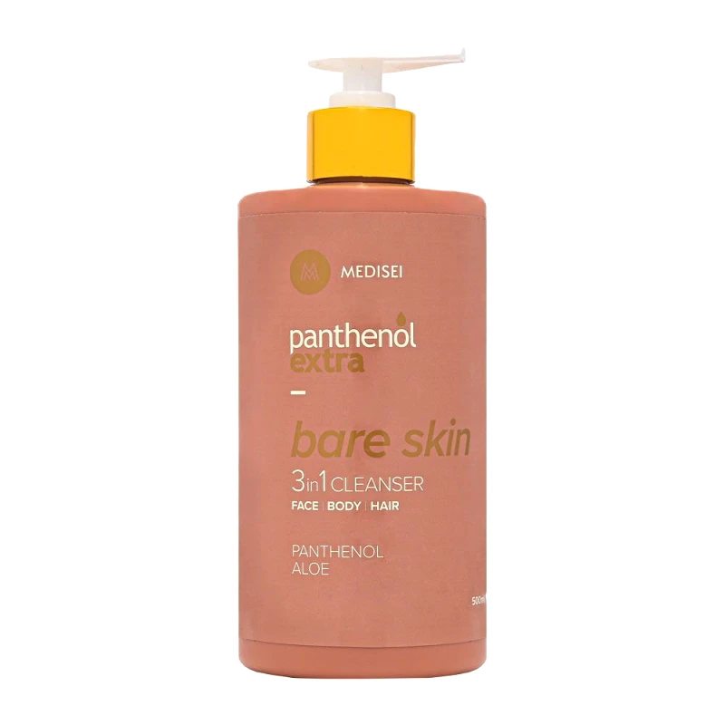 Medisei Medisei Panthenol Extra Bare Skin 3 in 1 Cleanser Face, Body, Hair Καθαριστικό για Πρόσωπο, Σώμα & Μαλλιά, 500ml