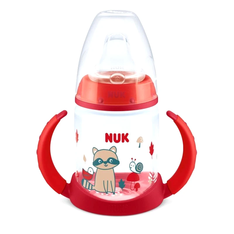 Nuk Nuk First Choice Learner Bottle Εκπαιδευτικό Μπιμπερό Με Λαβές & Δείκτη Ελέγχου Θερμοκρασίας 6-18M Κόκκινο, 150ml