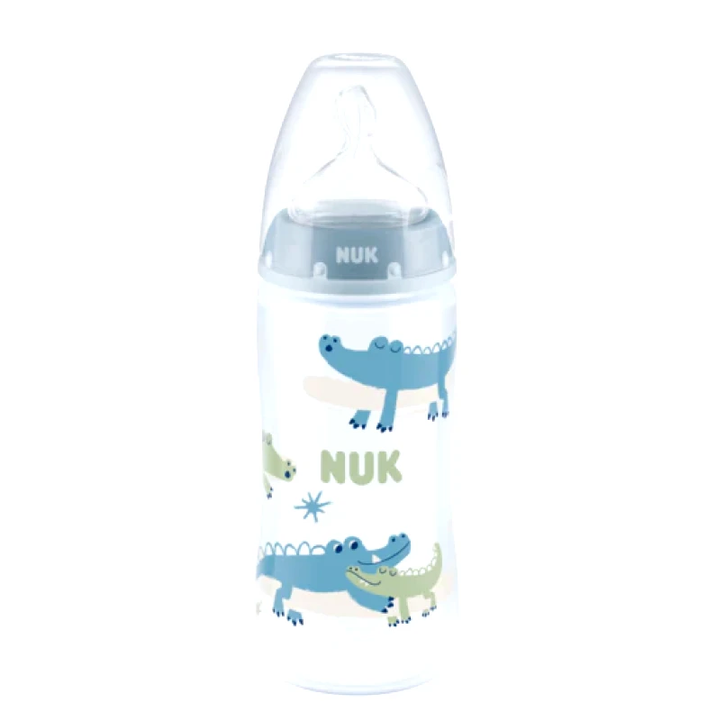 Nuk Nuk Μπιμπερό First Choice+ Temperature Control Μπιμπερό με Δείκτη Ελέγχου Θερμοκρασίας & Θηλή Σιλικόνης 6-18m Μπλε, 300ml