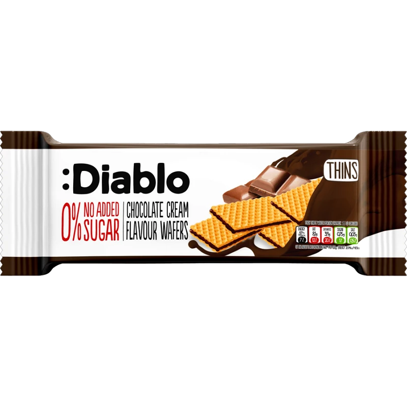 Diablo Diablo Γκοφρέτα με Σοκολάτα Χωρίς Ζάχαρη, 150g