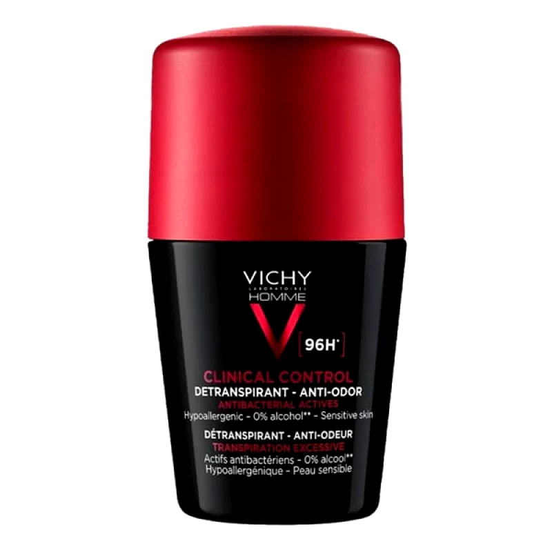 Vichy Vichy Homme Deodorant Clinical Control 96h Roll-on Ανδρικό Αποσμητικό για Ευαίσθητες Επιδερμίδες, 50ml