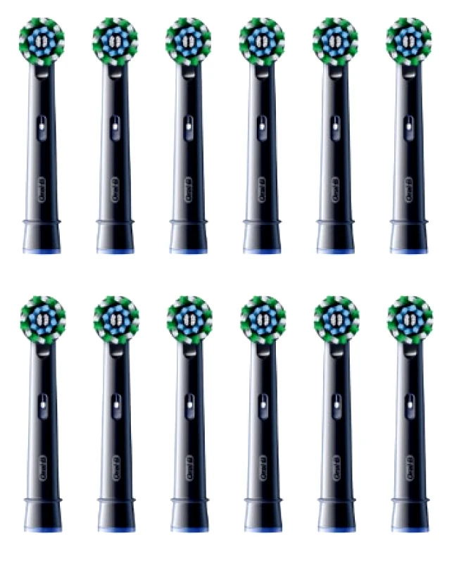 Oral-B Oral-B Cross Action Black Edition Ανταλλακτικές Κεφαλές Ηλεκτρικής Οδοντόβουρτσας, 12τμχ