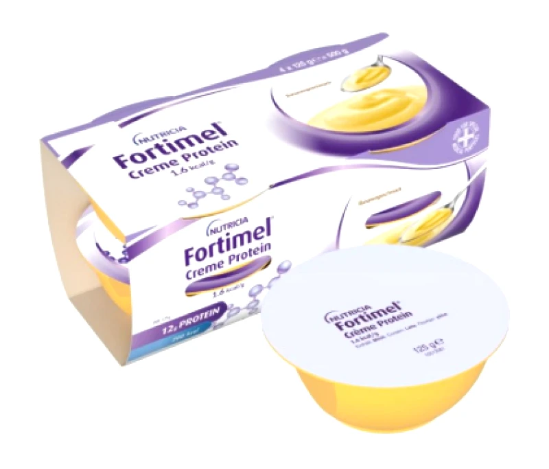 Nutricia Nutricia Fortimel Creme Protein 1.6Kcal Ειδικό Συμπλήρωμα Διατροφής με Γεύση Μπανάνα, 4x125gr