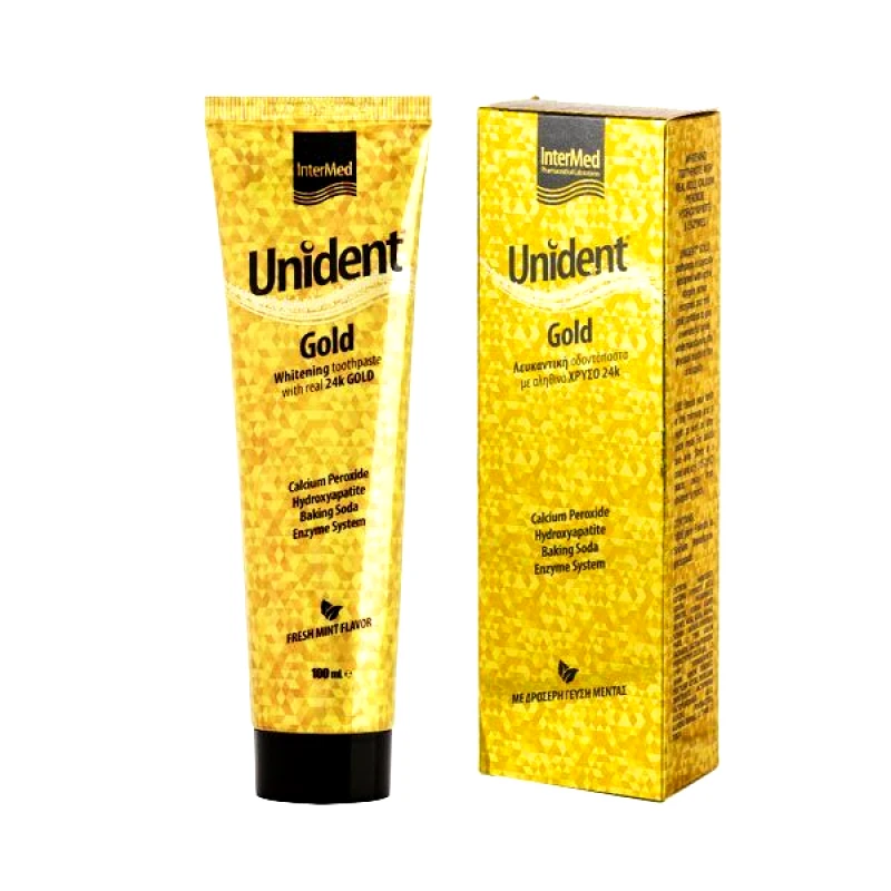Intermed Intermed Unident Gold Toothpaste Λευκαντική Οδοντόκρεμα 100ml