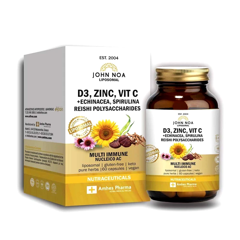 John Noa John Noa D3, Zinc, Vitamin C Λιποσωμιακό 60 Κάψουλες