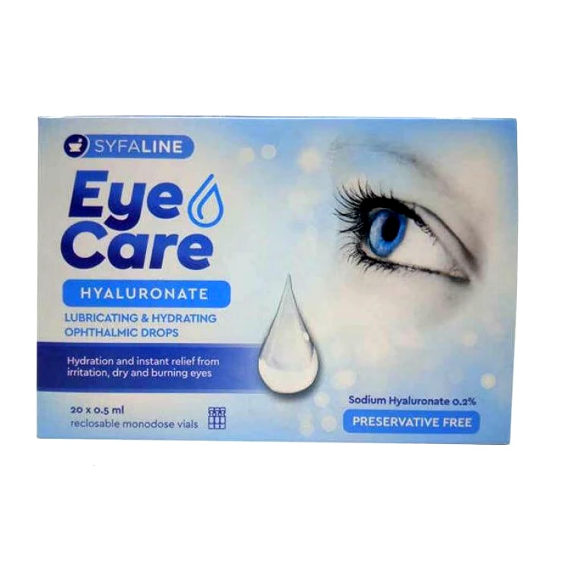 Syfaline Eye Care Hyaluronate Λιπαντικές και Ενυδατικές Οφθαλμικές Σταγόνες, 20x0.5ml