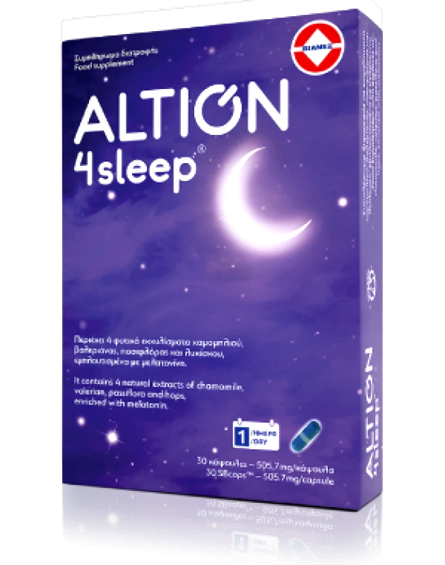 Altion ​Altion 4Sleep Συμπλήρωμα Διατροφής για Βελτίωση της Ποιότητας του Ύπνου,​​ 30 Κάψουλες​