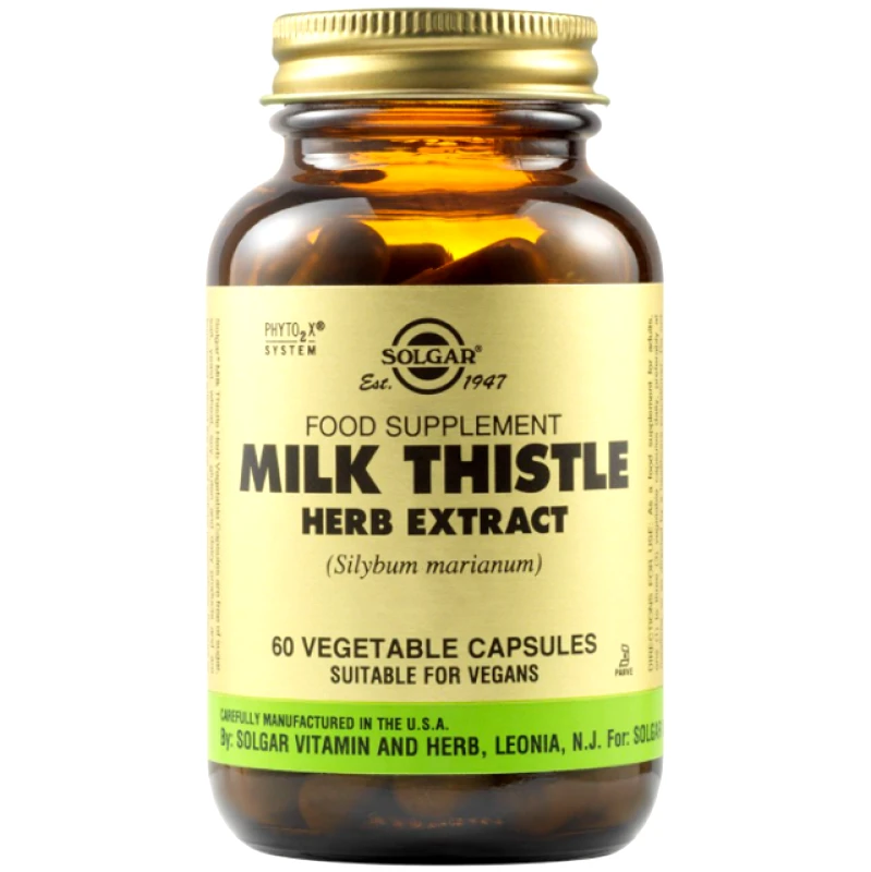 Solgar Solgar Milk Thistle Herb Extract (Γαϊδουράγκαθο), 60 Φυτικές Κάψουλες