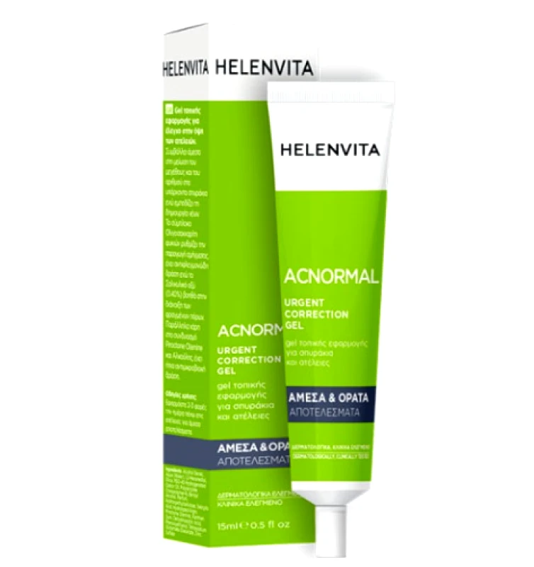 Helenvita Helenvita Acnormal Urgent Correction Gel για Τοπική Εφαρμογή σε Σπυράκια & Ατέλειες, 15ml