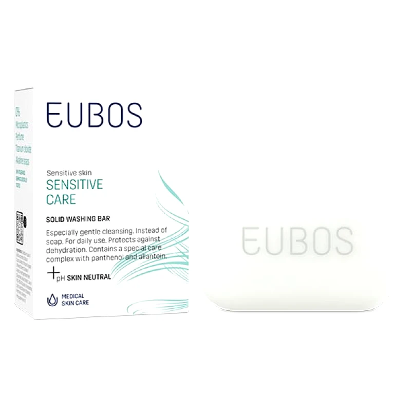 Eubos Eubos Solid Washing Bar Στερεή Πλακά Καθαρισμού Προσώπου & Σώματος για Ευαίσθητο Δέρμα, 125g
