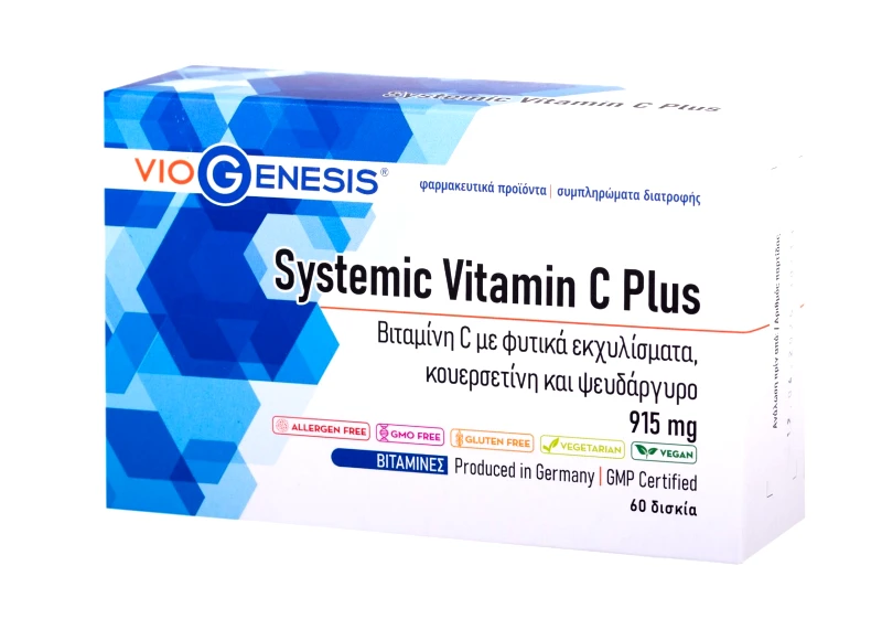 Viogenesis Viogenesis Vitamin C Systemic Plus 915 mg 60 Ταμπλέτες