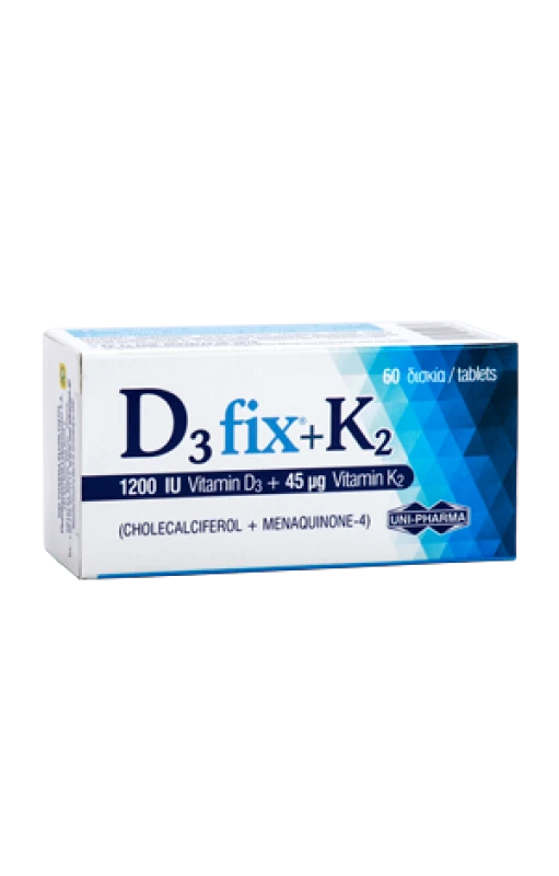 Uni-Pharma Uni-Pharma D3 Fix 1200IU & K2 60 tabs