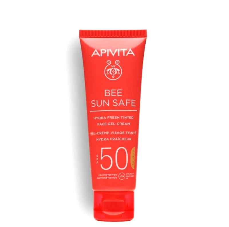 Apivita Apivita Bee Sun Safe Ενυδατική Κρέμα-Gel Προσώπου με Χρώμα SPF50, 50ml