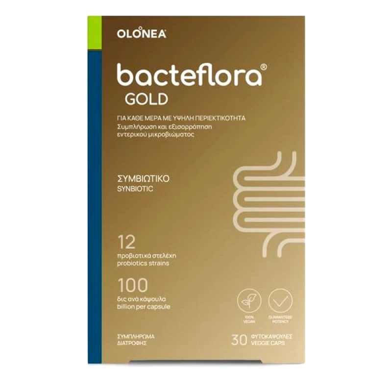 OLONEA OLONEA Bacteflora Gold Συμπλήρωμα Διατροφής με Προβιοτικά & Πρεβιοτικά 30 Μικροκάψουλες