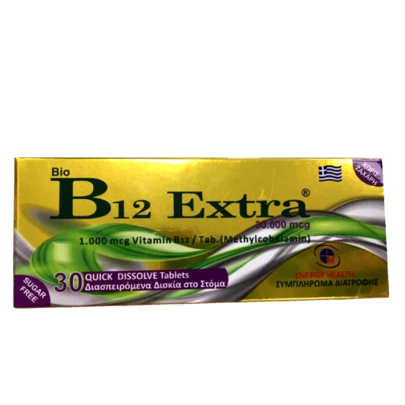 Medichrom Medichrom Energy Health Bio B12 Extra 30 Διασπειρόμενα Δισκία