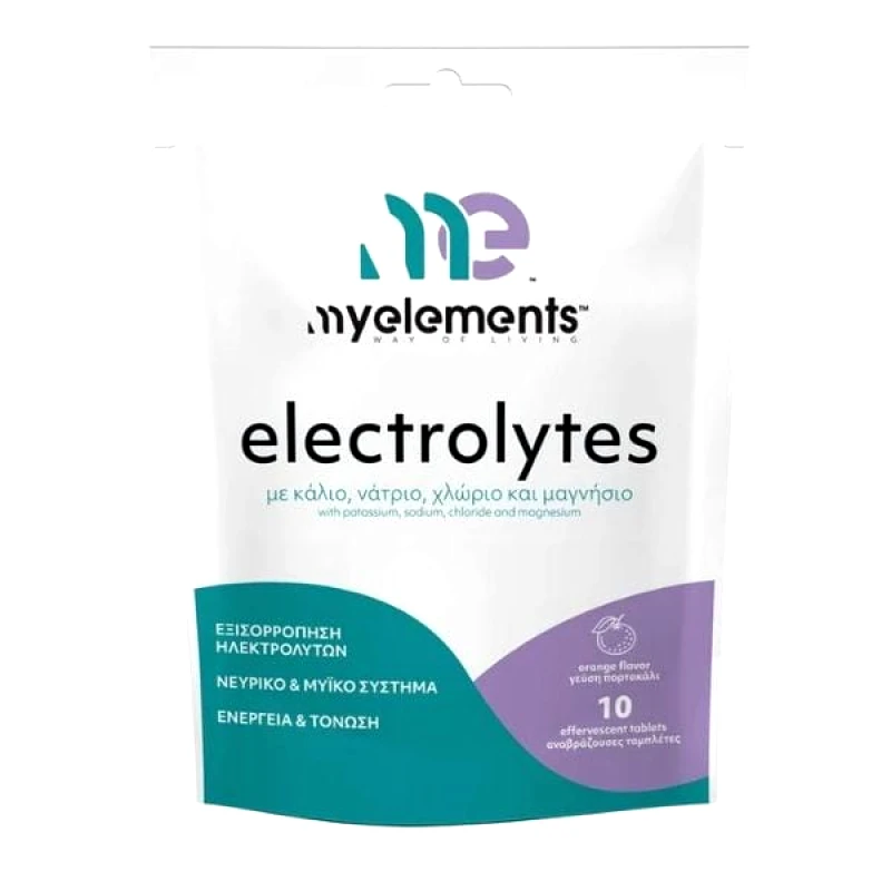 My Elements My Elements Electrolytes Συμπλήρωμα Διατροφής με Κάλιο, Νάτριο, Χλώριο & Μαγνήσιο 10 Αναβράζουσες Ταμπλέτες