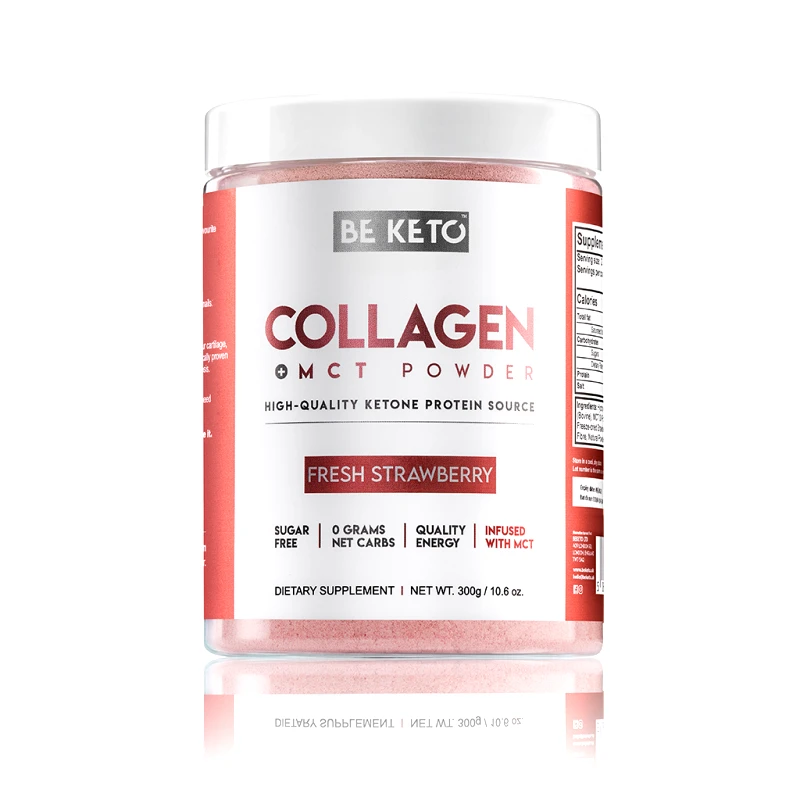 Κέτο Υδρολυμμένο Κολλαγόνο Φράουλα MCT Beketo (300g)|Keto Hydrolyzed Collagen Strawberry MCT