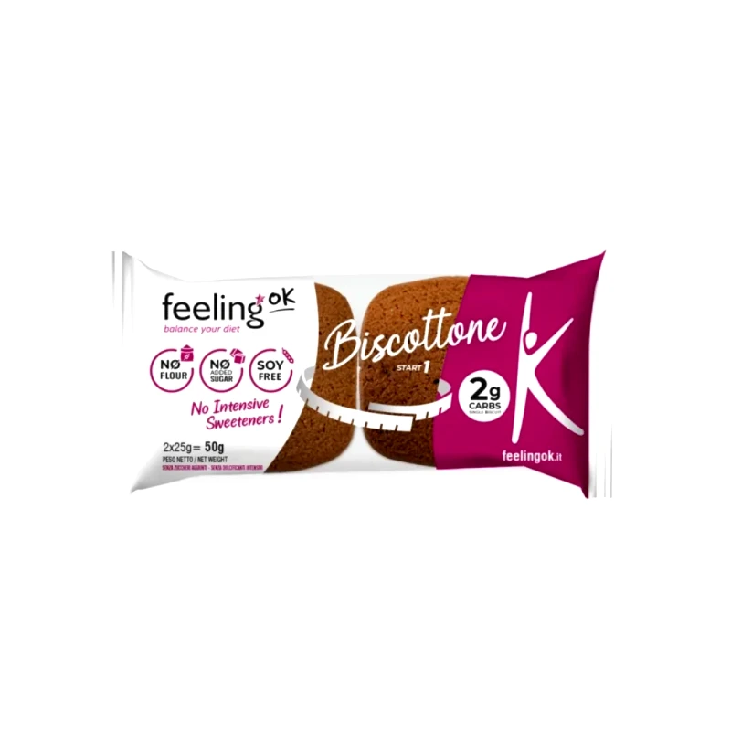 FeelingOK Μπισκότα με κακάο Biscottone LowCarb -2x25g