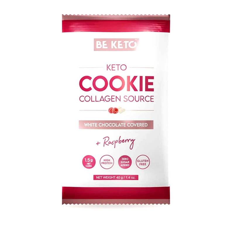Beketo Κέτο Μπισκότο Λ. Σοκολάτα & Σμέουρο Beketo (50g)|Sugar-Free White Choc & Raspberry Keto Cookie