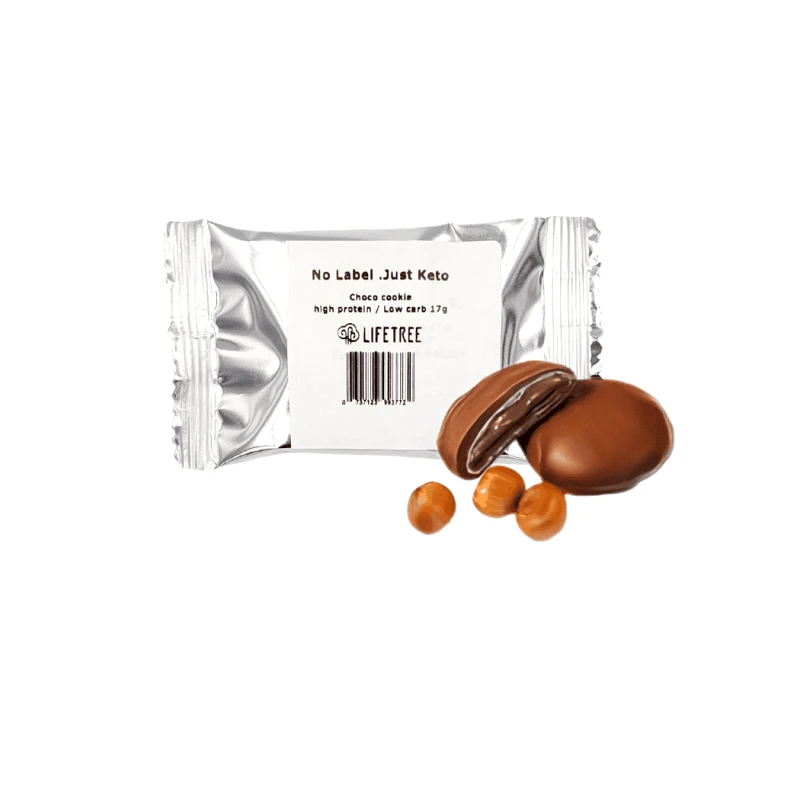No Label .Just Keto CKFood Πρωτεϊνικό Μπισκότο Κακάο με γέμιση πραλίνα-17g