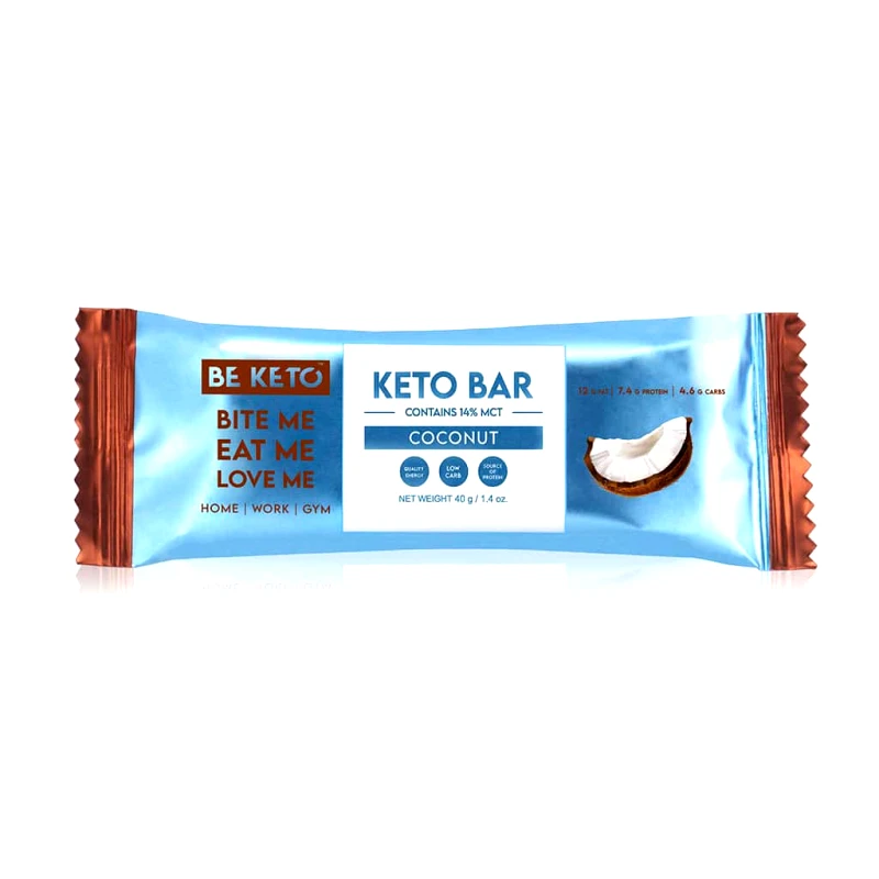 Κέτο Μπάρα Σοκολάτα Καρύδα Beketo (40g) |Keto Bar Chocolate Covered Coconut MCT