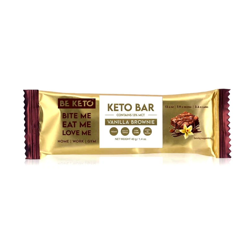 Κέτο Μπάρα Μπράουνι Βανίλια Beketo (40g) |Keto Bar Vanilla Brownie MCT