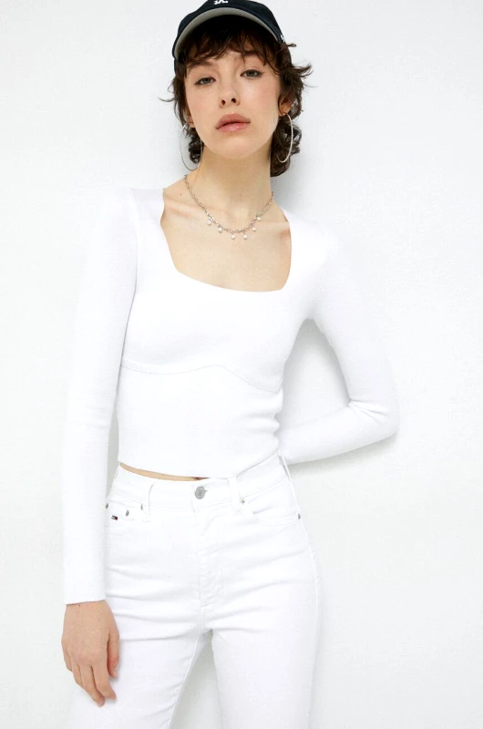 Abercrombie & Fitch Πουλόβερ Abercrombie & Fitch χρώμα: άσπρο