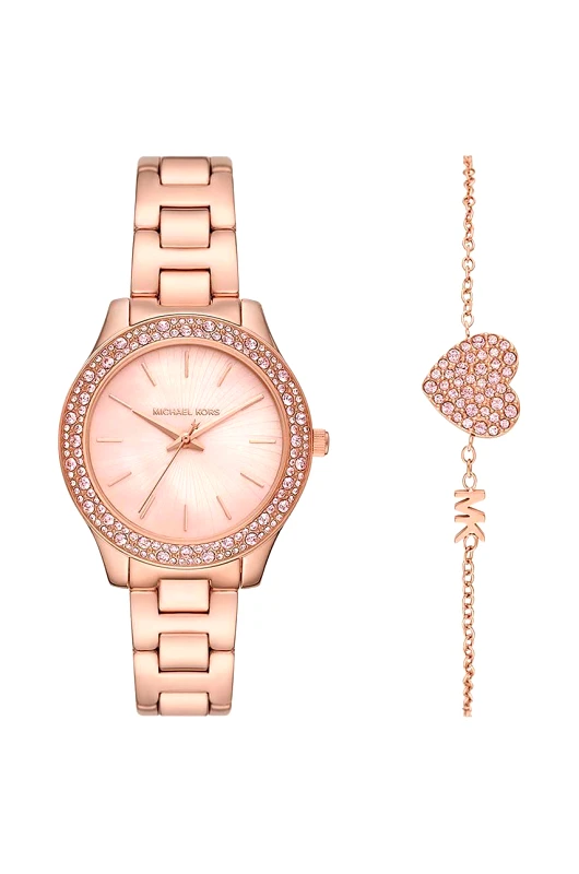 Michael Kors Ρολόι και βραχιόλι Michael Kors γυναικεία, χρώμα: χρυσαφί