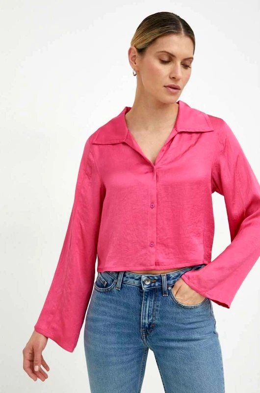 American Vintage Πουκάμισο American Vintage χρώμα: ροζ
