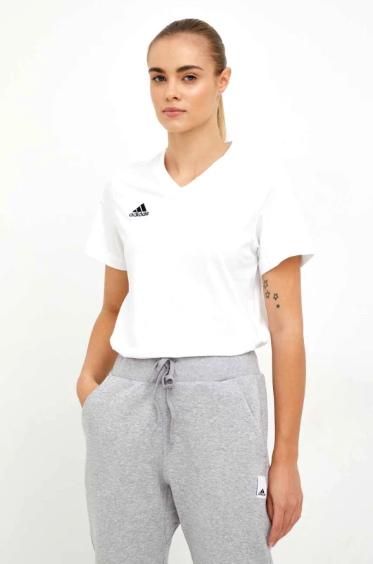 Βαμβακερό μπλουζάκι adidas Performance χρώμα: άσπρο HC0442 φωτογραφία