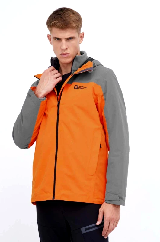 Jack Wolfskin Μπουφάν Jack Wolfskin Taubenberg 3in1 χρώμα: πορτοκαλί