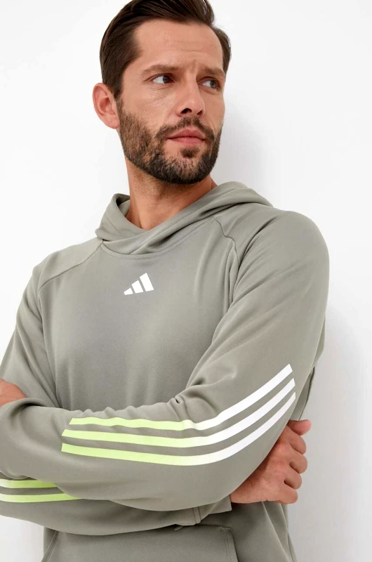 adidas Performance Φούτερ προπόνησης adidas Performance Train Icons χρώμα: πράσινο, με κουκούλα