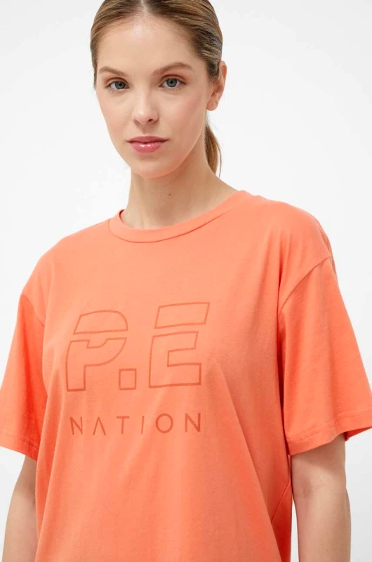 P.E Nation Βαμβακερό μπλουζάκι P.E Nation χρώμα: πορτοκαλί