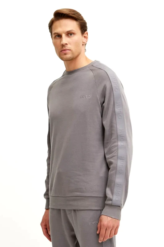 HUGO Βαμβακερό φούτερ HUGO χρώμα: γκρι, 50520494