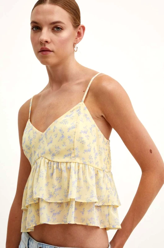 Hollister Co. Μπλουζάκι Hollister Co. χρώμα: κίτρινο