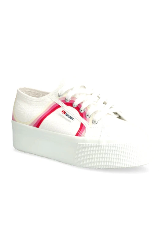 Superga Πάνινα παπούτσια Superga 2790 ROUND STRIPES χρώμα: άσπρο, S4128TW