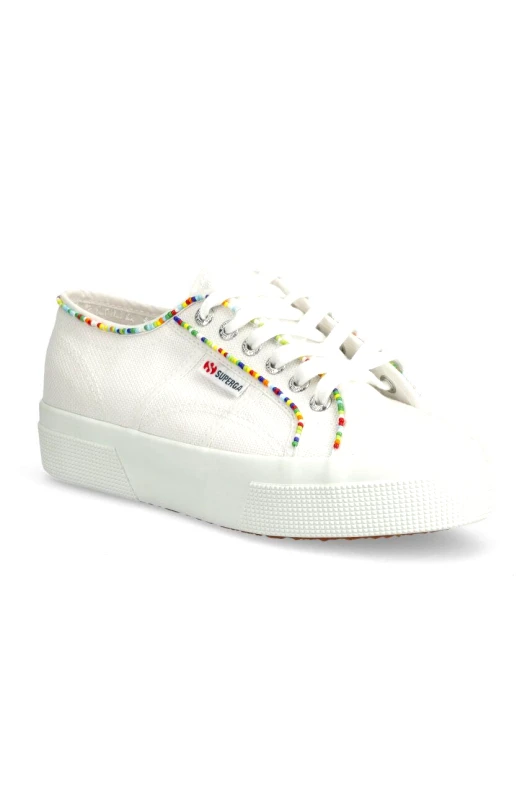 Superga Πάνινα παπούτσια Superga 2740 MULTICOLOR BEADS χρώμα: άσπρο, S4131FW