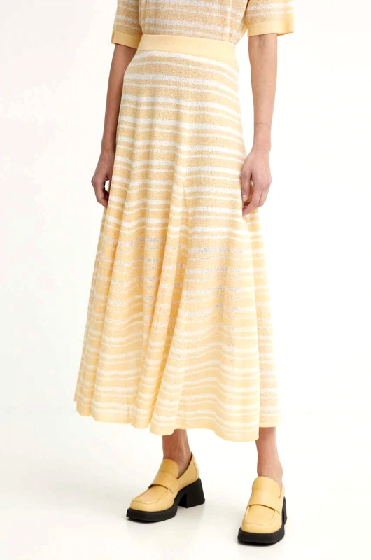 Aeron Φούστα από λινό μείγμα AERON THEO χρώμα: πορτοκαλί, AW24SSSK216502