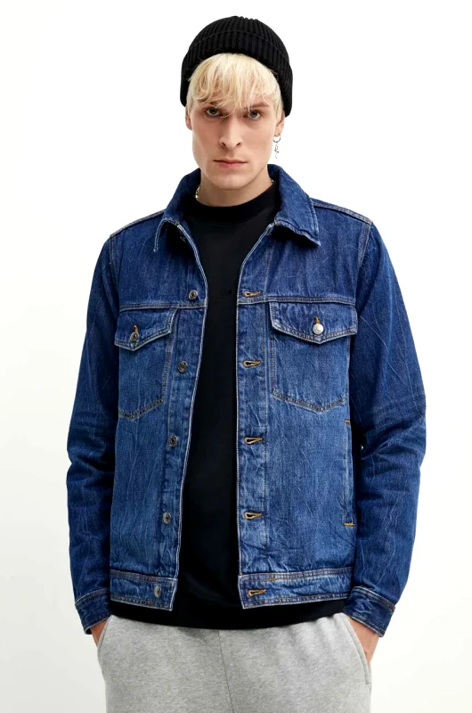 Wood Wood Τζιν μπουφάν Wood Wood Ivan Denim ανδρικό, 12315106.7051