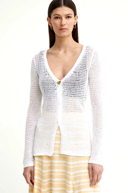 Aeron Βαμβακερή ζακέτα AERON CRAVE χρώμα: άσπρο, AW24SSPU239503
