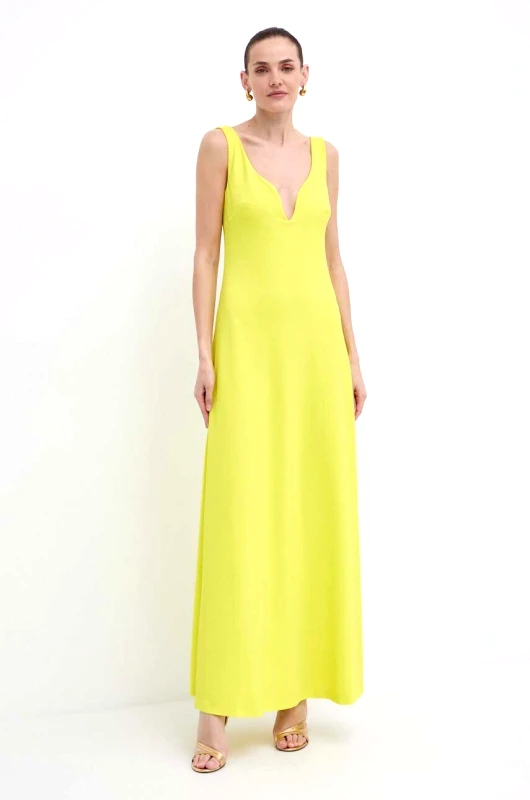Luisa Spagnoli Φόρεμα Luisa Spagnoli RUNWAY COLLECTIONRUNWAY COLLECTION χρώμα: κίτρινο, 541117 541117
