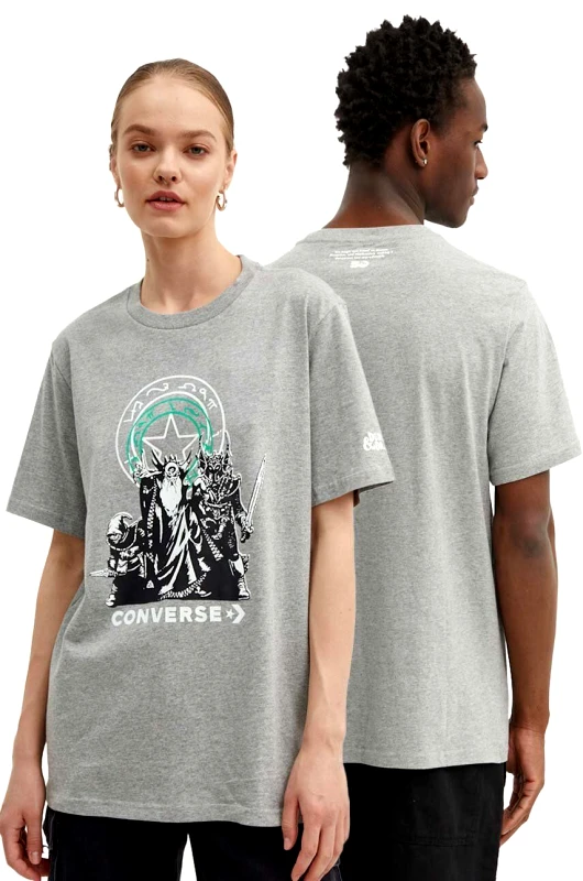 Converse Βαμβακερό μπλουζάκι Converse Converse x DUNGEONS AND DRAGONS χρώμα: γκρι, 10027170-A01