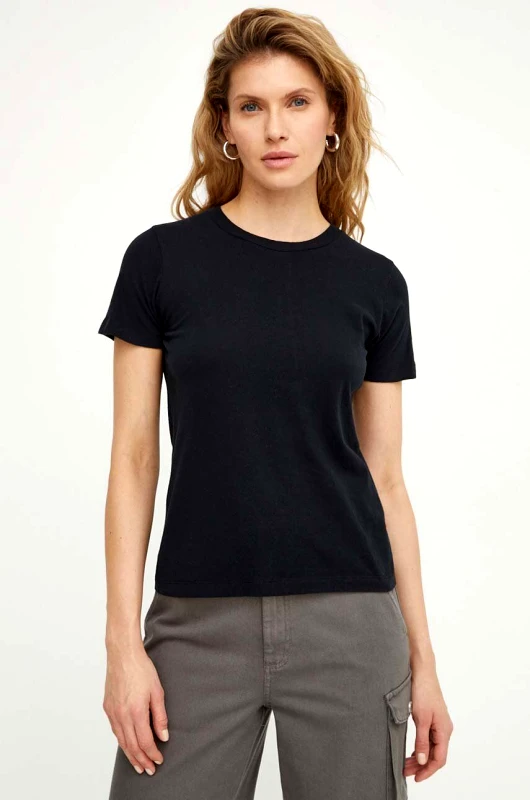 American Vintage Βαμβακερό μπλουζάκι American Vintage T-SHIRT MC COL ROND γυναικεία, χρώμα: μαύρο GAMI21E24