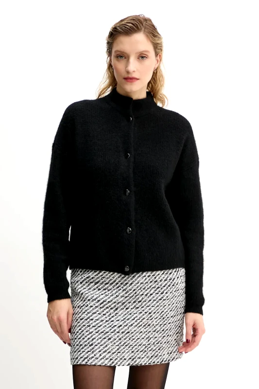 Gestuz Μάλλινη ζακέτα Gestuz χρώμα: μαύρο