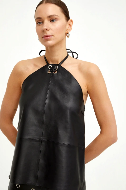2NDDAY Δερμάτινη μπλούζα 2NDDAY2ND Rif - Daily Leather χρώμα: μαύρο 2241532613